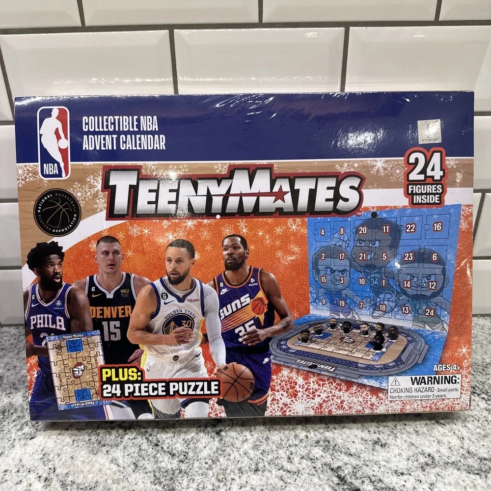 NBA TeenyMates Advent Calendar 2024 Includes 24 Figures and Puzzle New Sealed
